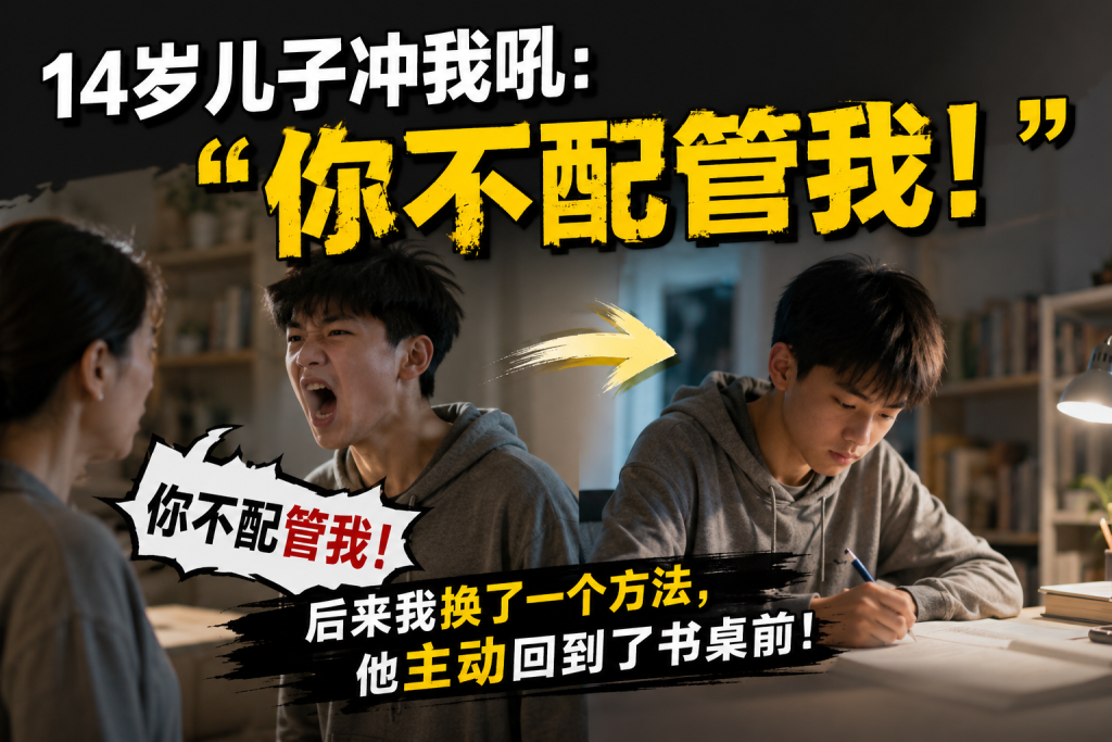 图片[1]-苏老师：14岁儿子冲我吼：“你不配管我！”后来我换了一个方法，他主动回到了书桌前！-苏小兵家庭教育
