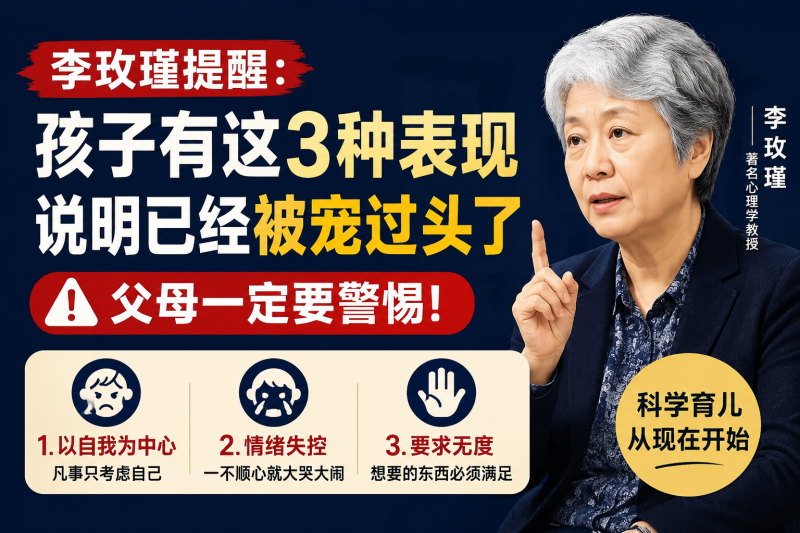 李玫瑾提醒：孩子有这3种表现，说明已经被宠过头了，父母一定要警惕!-苏小兵家庭教育