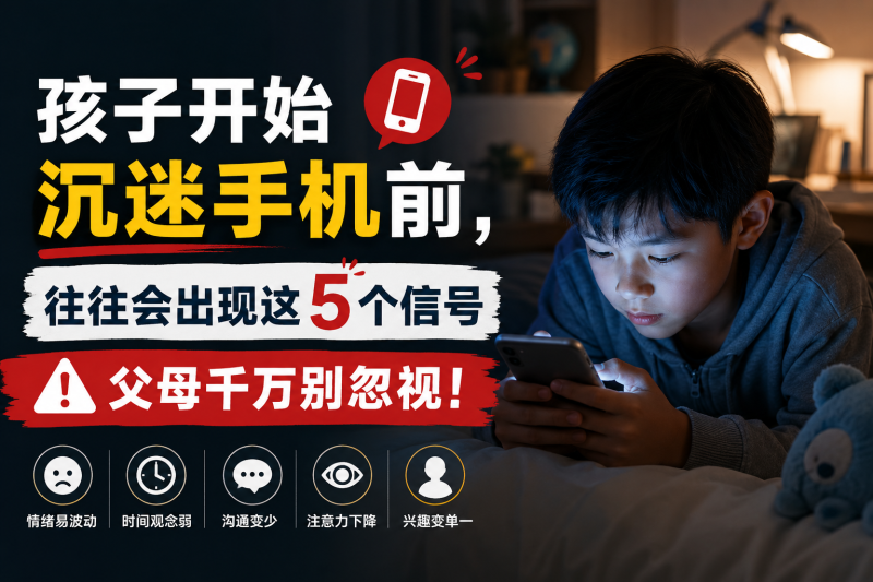 苏老师：孩子开始沉迷手机前，往往会出现这5个信号，父母千万别忽视!-苏小兵家庭教育