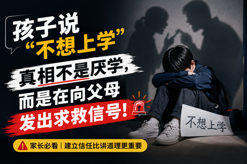 苏老师：孩子说“不想上学”，真相不是厌学，而是在向父母发出求救信号！-苏小兵家庭教育