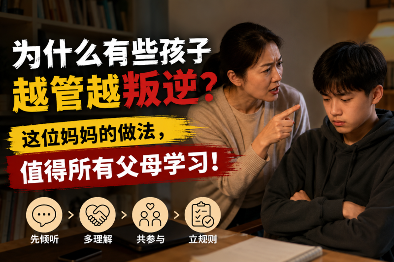 苏老师：为什么有些孩子越管越叛逆？这位妈妈的做法，值得所有父母学习！-苏小兵家庭教育