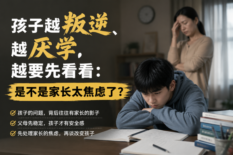 苏老师：孩子越叛逆、越厌学，越要先看看，是不是家长太焦虑了？-苏小兵家庭教育