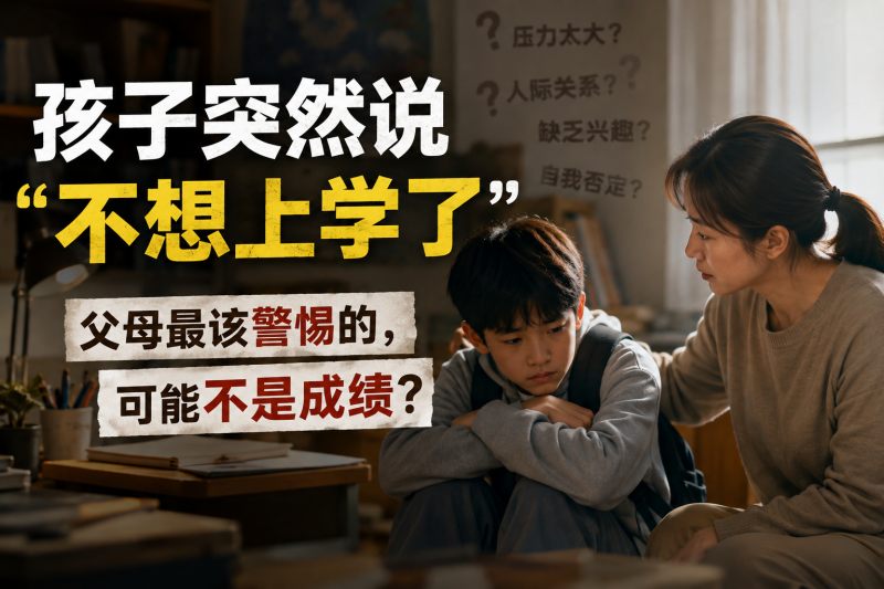 苏老师：孩子突然说“不想上学了”：父母最该警惕的，可能不是成绩？-苏小兵家庭教育
