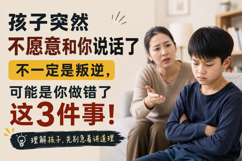 苏老师：孩子突然不愿意和你说话了，不一定是叛逆，可能是你做错了这3件事？-苏小兵家庭教育